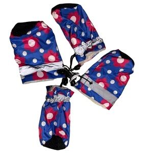 Blue and Pink Polka Dot Small Dog Boots / Rain Boots BNWOT
